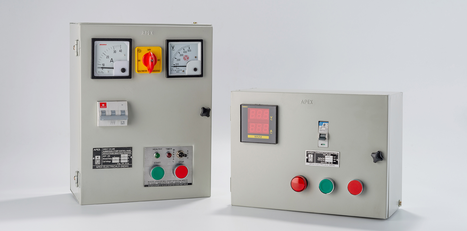 Submersible pump control panel with motor protection